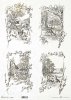 vintage, widoczek, wieś, zwierzęta leśne, wiosna, kury, sarny*vintage, view, countryside, forest animals, spring, hens, deer*Jahrgang, Aussicht, Landschaft, Waldtiere, Frühling, Hühner, Hirsche*vintage, vista, campo, animales del bosque, primavera, gallin